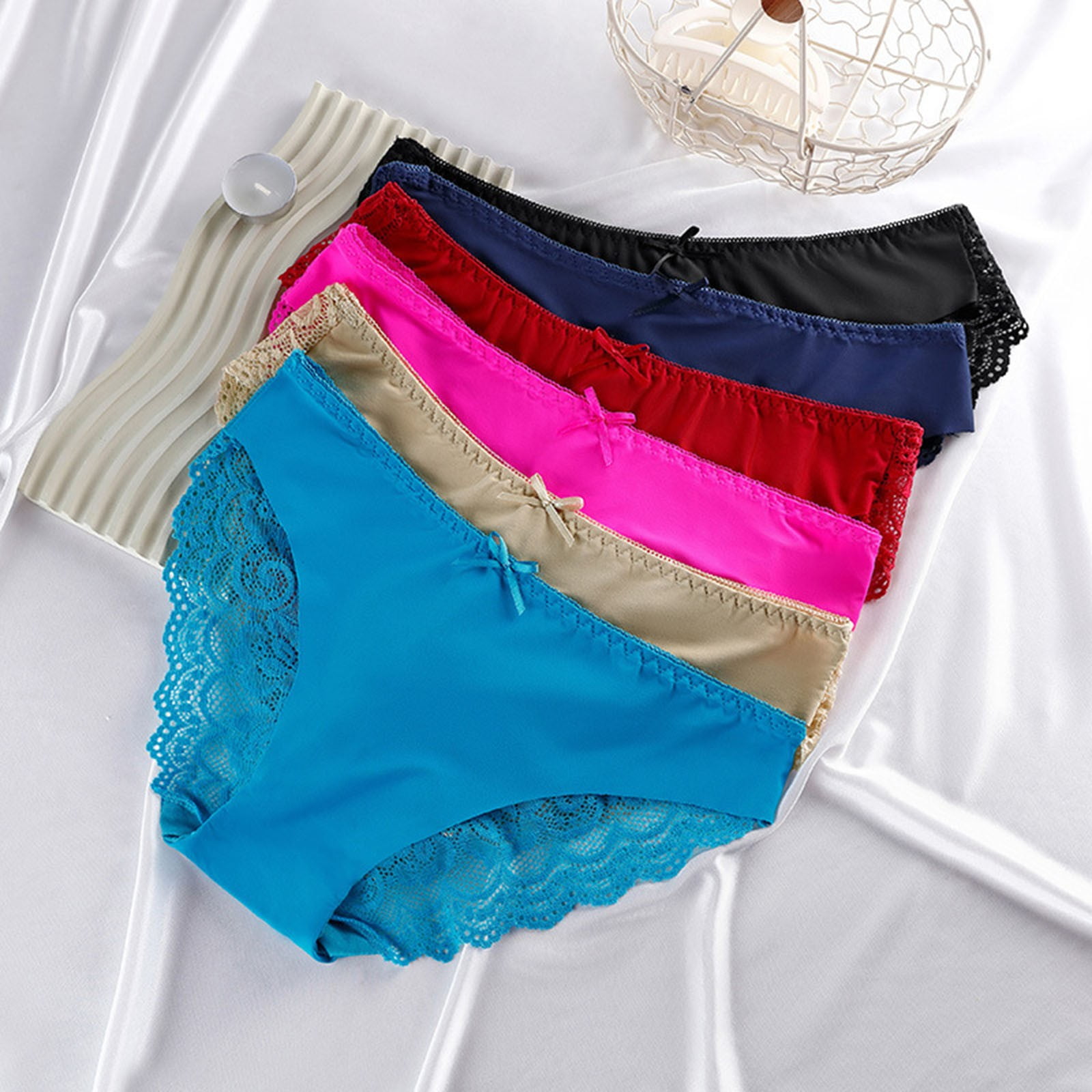 KaLI_store Womens Seamless Underwear Womens UnderwearHigh Waist Underwear  for Women Soft Comfortable Briefs Panty Hot Pink,XL 