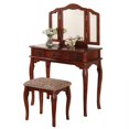 thumbnail image 1 of Poundex Furniture Wood Vanity Set with Mirror in Cherry Color, 1 of 4