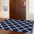 thumbnail image 2 of Ottomanson Trellis Area Rug 3'3" x 5' - Non Slip Low Pile Carpet, Navy, 2 of 11