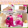 thumbnail image 5 of QEEKA 12V Electric Kids Motorcycle,2 Seater Ride on 3 Wheel Scooter with 2.4G Parental Remote Control,USB,Music,Horn,Light,Big Storage Box,Dual Motor Electric Moped for Kids 3+,Rose Red, 5 of 10