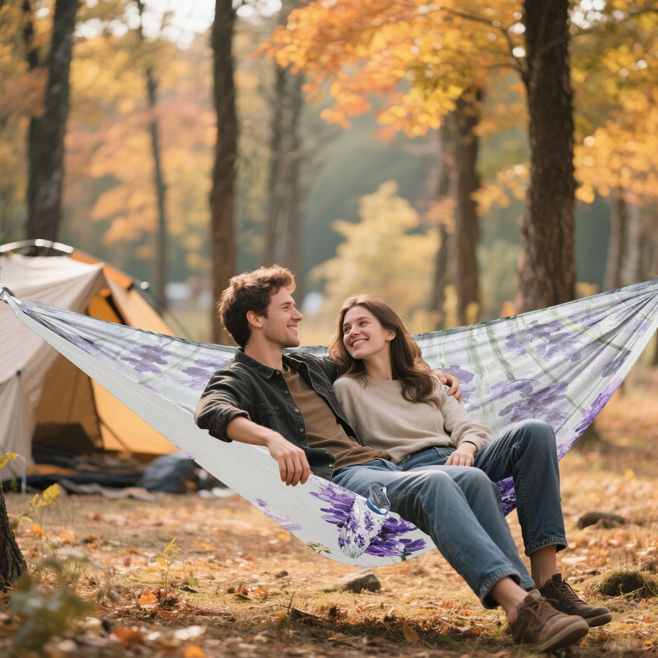 Hammock Camping Hammock Nylon Portable Hammock Travel Camping Hammock Lavender Field Watercolor