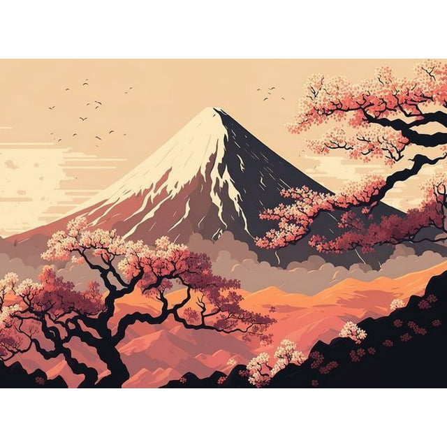 Temples Japonais Mosaïque Broderie Broderie Complète, 30*40cm, Cadre Non Inclus.,10
