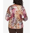 thumbnail image 5 of Alfred Dunner Womens  Feather Print Lace Detailed Crew Neck Top, 5 of 6