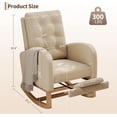 thumbnail image 2 of Modern Nursery Rocking Chair, Boucle Upholstered Rocking Chair with Footrest, Comfortable Rocker Recliner with Side Pocket, Rocker Glider for Living Room, Bedroom, Nursing Room, Light Brown, 2 of 9