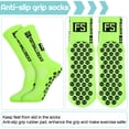 thumbnail image 4 of Hengguang 3 Pcs Non-Slip Soccer Socks, Circular Silicone Grip Football Socks for Men, Breathable Athletic Mid-Calf Socks with Anti-Slip Pads, Fluorescent Green for Training and Games, 7.5-10.5, 4 of 8