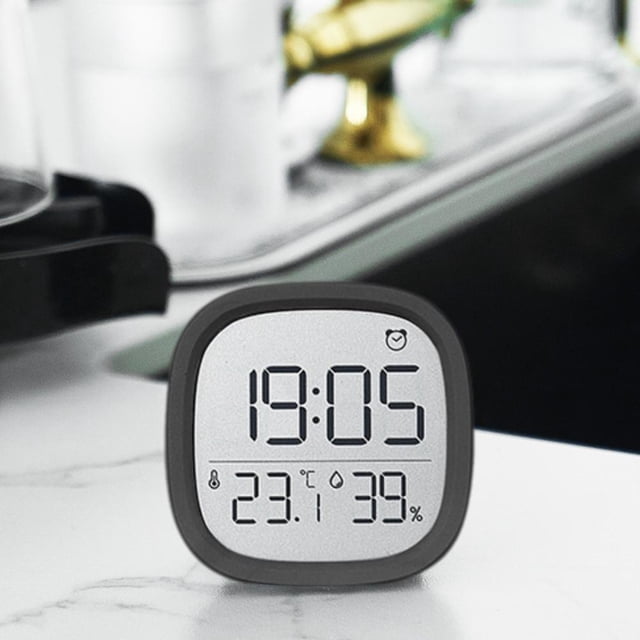 Feltree LCD Screen Concise Clock Multifunctional Temperature Electronic Clock Humidity Electronic Clock Magnetic Suction Alarm Clock Slim Electronic Alarm Clock