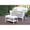 MultiColor, variant on White Wicker Patio Love Seat And Coffee Table Set With Tan Cushion