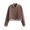 Brown, variant on Drovellove Women's Casual Long Sleeve Stand Up Collar Jacket with Pockets | Lightweight 100% Polyester Zip Front Coat for Spring, Daily Wear & Weekend Outings