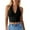 Black, variant on Women's Heart Ring Cutout Halter Top Fitted Cropped Sleeveless Trendy Casual Streetwear Tank, 1 Piece, One Size