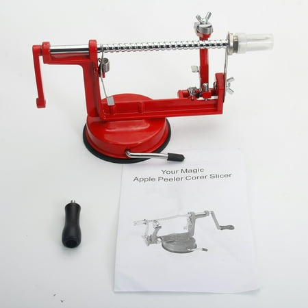 

Mairbeon 3-in-1 Stainless Steel Hand-cranking Apple Peeler Slicer Peeler Red