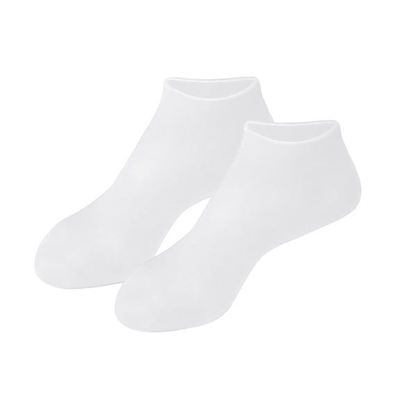 Xinwanna 1 Pair Protective Foot Covers Silicone Waterproof Crack Resistant Softened Calluses Keratinized Foot Sleeves Beach Socks Anti-Dry Cracking Foot Film Protectors (White,One Size)