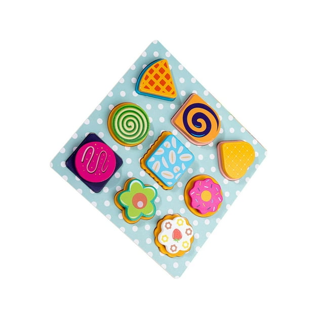 Wweixi Ensemble de Nourriture Jouet Jeu de Rôle Apprentissage Préscolaire Réaliste Précoce pour Enfants Biscuits 22,5x22,5 cm