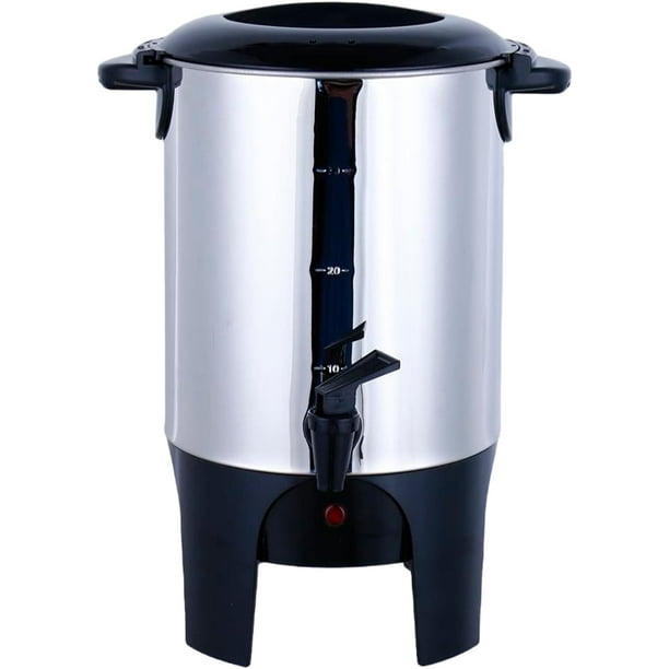 Cafetera 6 L, Baricoffee, Cafetera Electrica, Tapa con Asas, Acero Inoxidable, Filtro, Dispensador