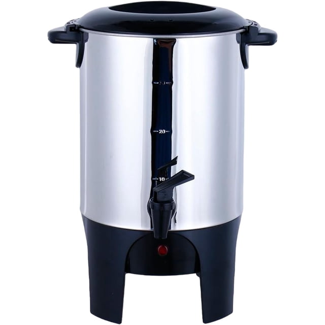 Cafetera 6 L, Baricoffee, Cafetera Electrica, Tapa con Asas, Acero Inoxidable, Filtro, Dispensador