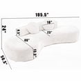 thumbnail image 3 of 105.5''Curved Sofa, Modern Minimalist, Cloud Couch 3-4 Seater with 2 Pillows, 3 of 11