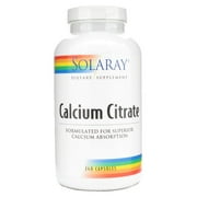 Citrate de calcium Solaray, 240 capsules