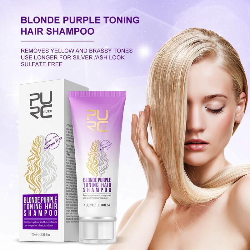 PURC Purple Shampoo for Blonde Hair Remove Brilliant Yellow Shades Brighten Blonde Ashes Silver Gray Shampoo