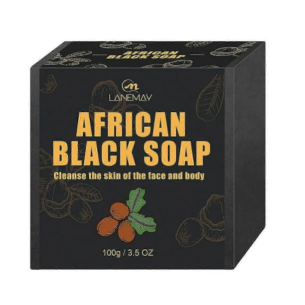 African Black Soap, 100% Pure Handmade Natural Bar Soap for Acne, Dark Spots & Oily Skin, Raw African Black Soap for Face and Body Wash