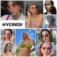 thumbnail image 3 of Gafas de sol Hycredi sin montura rectangulares estilo retro Y2K, 3 of 6