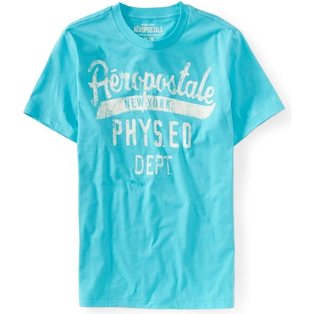 Aeropostale Hombres Nueva York Phys. Ed Dept. Camiseta gráfica, azul, pequeña