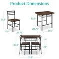 thumbnail image 3 of Best Choice Products 3-Piece Modern Dining Set, Square Table & Chairs Set w/ Steel Frame, Storage Rack - Dark Brown/Black, 3 of 8