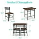 thumbnail image 3 of Best Choice Products 3-Piece Modern Dining Set, Square Table & Chairs Set w/ Steel Frame, Storage Rack - Dark Brown/Black, 3 of 8