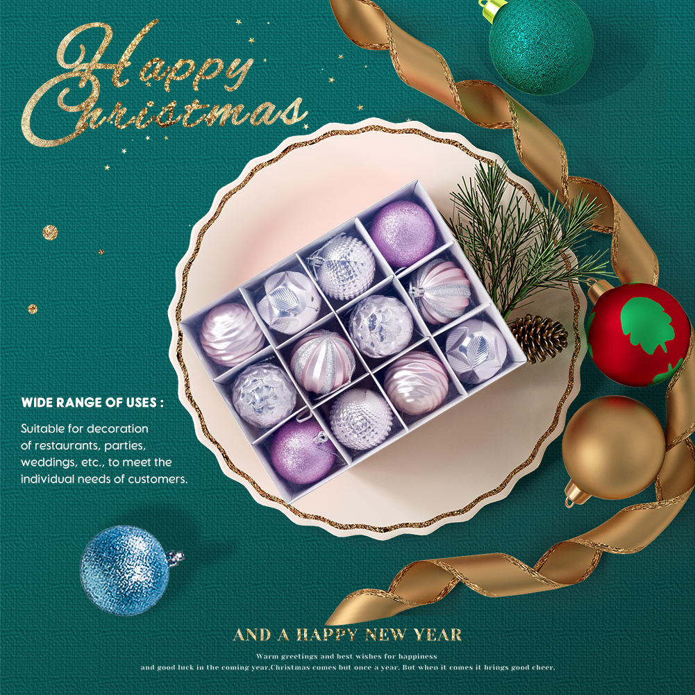 Lowestbest Christmas Baubles, 60mm Christmas Tree Decoration Ornaments Pendants, 12pcs Large Hanging Ball for Xmas Hanging Decorations Festival Holiday Decoration, Pink Lowestbest Christmas Baubles, 60mm Christmas Tree Decoration Ornaments Pendants, 12pcs Large Hanging Ball for Xmas Hanging Decorations Festival Holiday Decoration, Pink