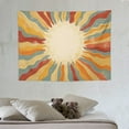 thumbnail image 4 of ONETECH Boho Sun Tapestry, 70s Vintage Bohemia Sunset Tapestry Wall Art, Retro Sunrise Minimal Mid Century Geometric Abstract Art Grunge Hippie Tapestry Wall Hanging for Bedroom Dorm Wall Art, 4 of 7