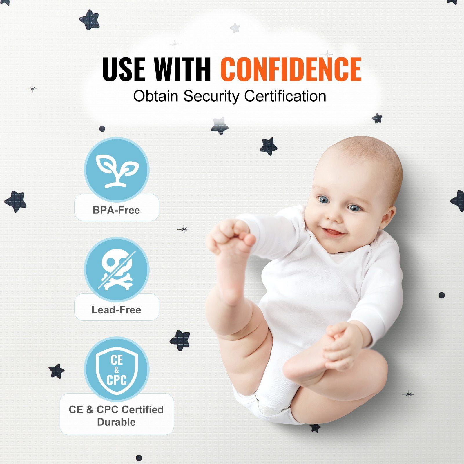 55"x79" Baby Play Mat - Extra Large 2-Sided Activity Mat for Crawling & Tummy Time - Soft Non-Toxic Floor Playmat - Reversible Waterproof Surface - for Nursery, Playroom & Daycare