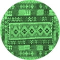 thumbnail image 1 of Ahgly Company Indoor Round Southwestern Emerald Green Country Area Rugs, 3' Round, 1 of 4