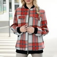 thumbnail image 5 of Winter clothing for women Plus Size Plaid And Striped Mid Length Long Sleeve Pocket Zip Coat For Comfortable Everyday Wear, 5 of 9