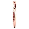 thumbnail image 4 of 0.16 ctw Wedding Band for Women - 14K Rose Gold Natural Garnet Stackable Eternity Ring, 4 of 6