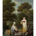 thumbnail image 2 of Pehr Hilleström 15x17 Gold Ornate Wood Frame and Double Matted Museum Art Print Titled - Two Maid-Servants at a Brook, 2 of 4