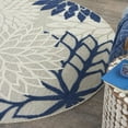 thumbnail image 3 of 5â€™ Round Ivory and Navy Indoor Outdoor Area Rug, 3 of 6