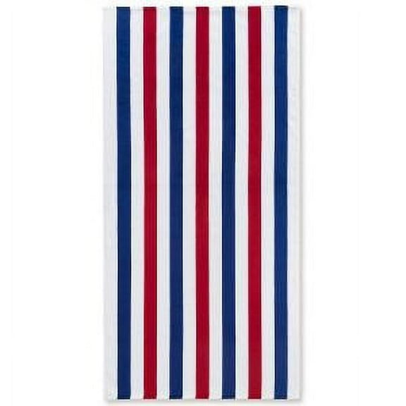 Cabana Stripes Americana Beach Towel 30" x 60" 100% Cotton - One Side Printed