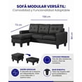 thumbnail image 4 of Sofá de 3 Plazas con Ottoman EKE Life Home Tapizado en Tela Sala y Recamara, 4 of 5