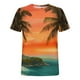thumbnail image 4 of Camisetas de Manga Larga para Hombres Imprimir Fallow Cuello Redondo Camiseta, Moda Casual Manga Corta Mezcla de Algodón/Lino, 4 of 5