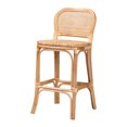 thumbnail image 2 of bali & pari Adrena Modern Bohemian Natural Brown Rattan Bar Stool, 2 of 10