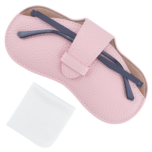 Leather Glasses Case Slim Sunglasses Pouch Lightweight Travel Portable Squeeze Top Soft Eyeglasses Cover HolderDIY 1set