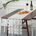 thumbnail image 1 of Camino de mesa de encaje blanco con margaritas, bufanda de poliéster, elegante mantel de macramé, decoración para fiestas de bodas, primera opción para regalos. PAG, 1 of 4