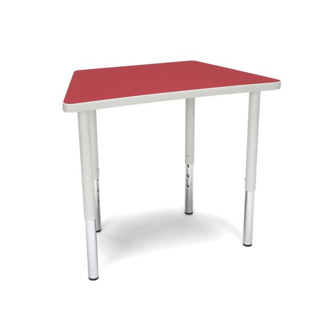 OFM TRAP-LL-RED Table Standard Trapézoïdale Série Adapt - Hauteur Réglable 23-31 Pouces, Rouge