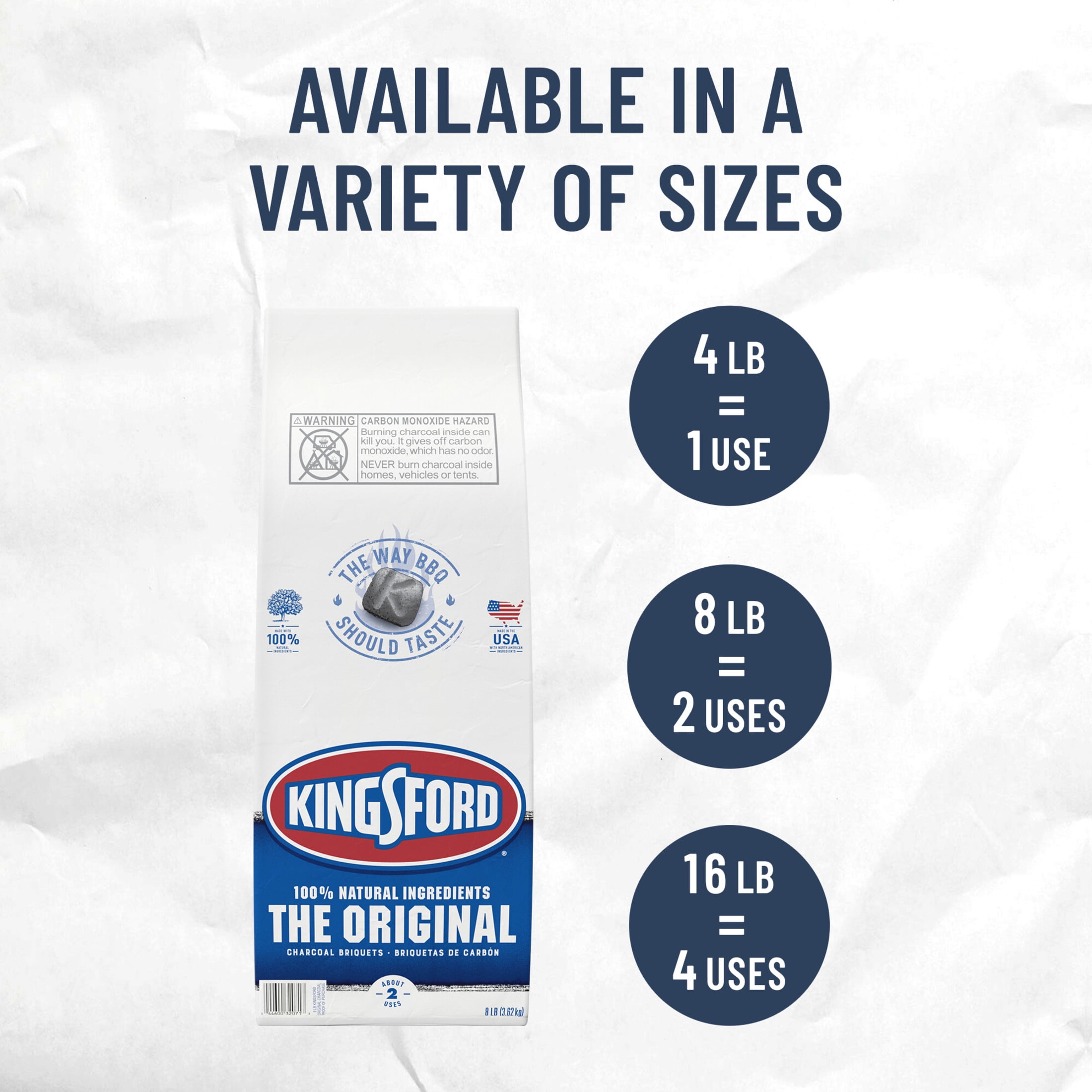 Kingsford Original Charcoal Briquettes for BBQ & Cooking, 16 Kingsford Original Charcoal Briquettes for BBQ & Cooking, 16