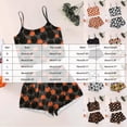 thumbnail image 3 of Cdudpw Cute Pajamas for Women Halloween Print Top and Shorts Pj Set Two Piece Pajama Set Sleepwear Sleep Outfits(T144-Purple), 3 of 6