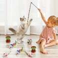 thumbnail image 6 of 33 Pcs Cat Toys Kitten Toys,Collapsible Play Tunnel with Interactive Feather Wand, Bell Balls, Springs & Plush Mice Tent, 6 of 7