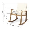 thumbnail image 5 of GDF Studio Aeney Outdoor Acacia Wood 3 Piece Rocking Chair Chat Set with Cushions, Teak and Cream, 5 of 13