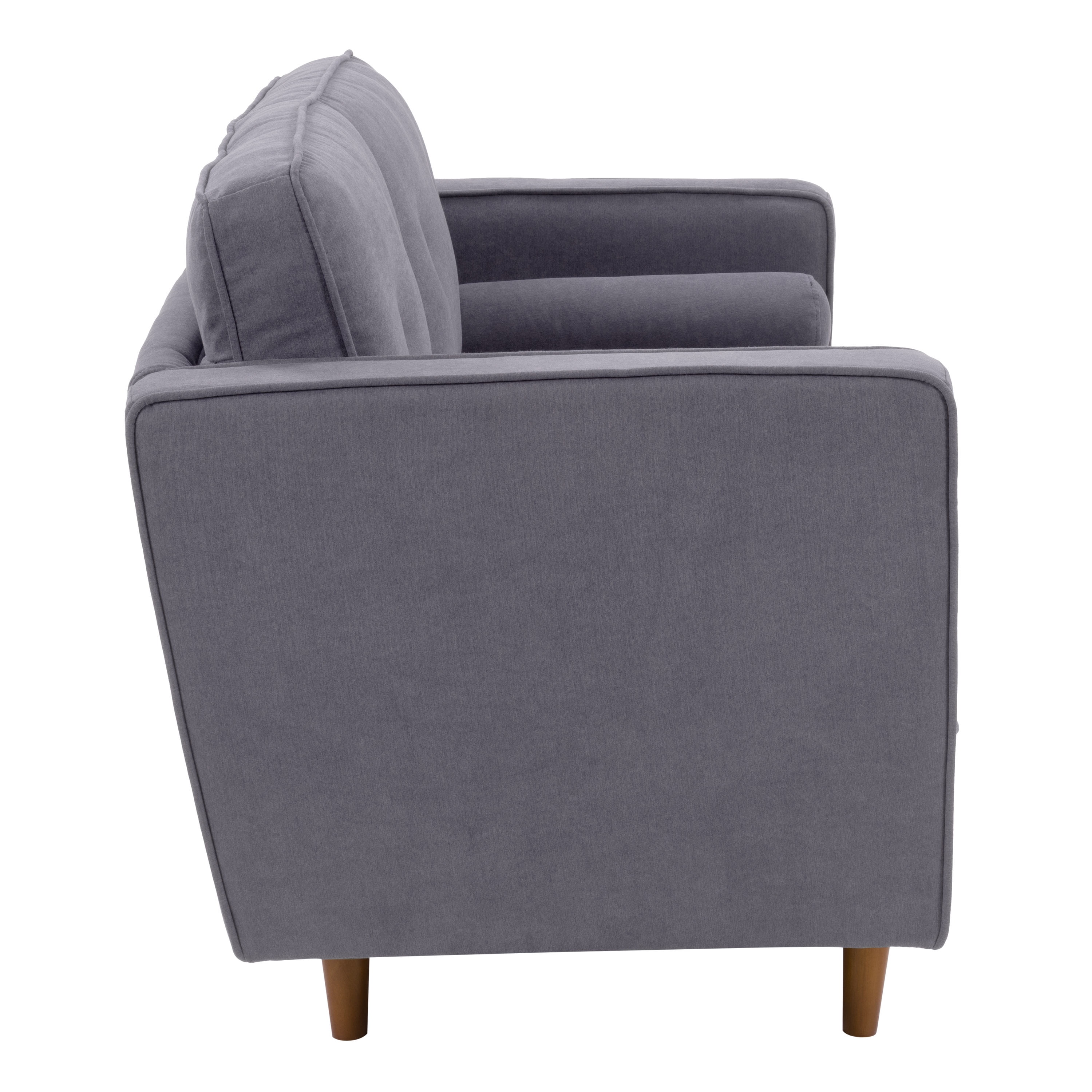 CorLiving Mulberry Fabric Upholstered Modern Indoor 2-Seater Loveseat with Tufted Back and 2 Bolster Cushions, Grey