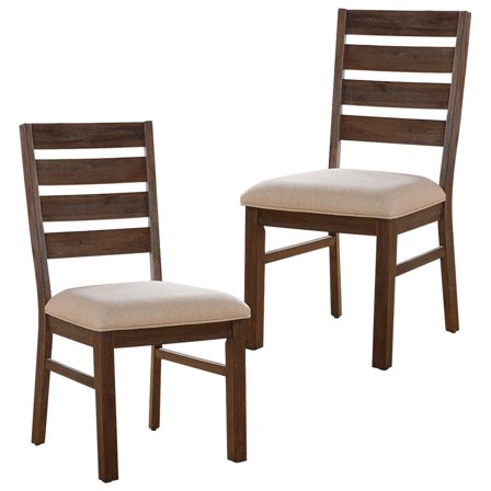 William's Home Furnishing Dark Oak/Beige Lidgerwood Side Chair