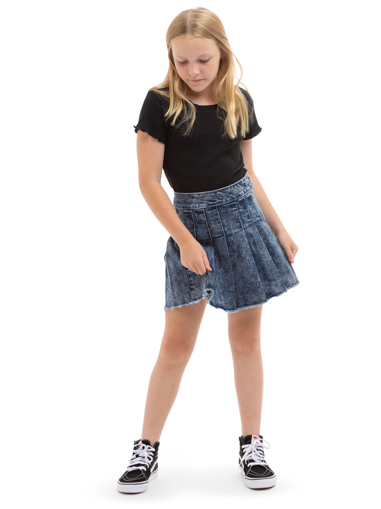 Jordache Girls Pleated Denim Skirt, Sizes 4-18