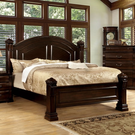 Furniture of America Nielene Wood Panel Bed, Queen, Cherry