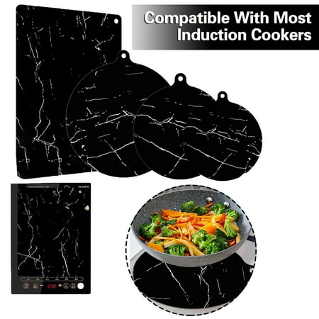 

Uehgn Induction Cooktop Mat Kitchen Induction Cooker Cookware Protector Silicone Mat Reusable Heat Insulated Round/Rectangular Pad Kitchen Supplies